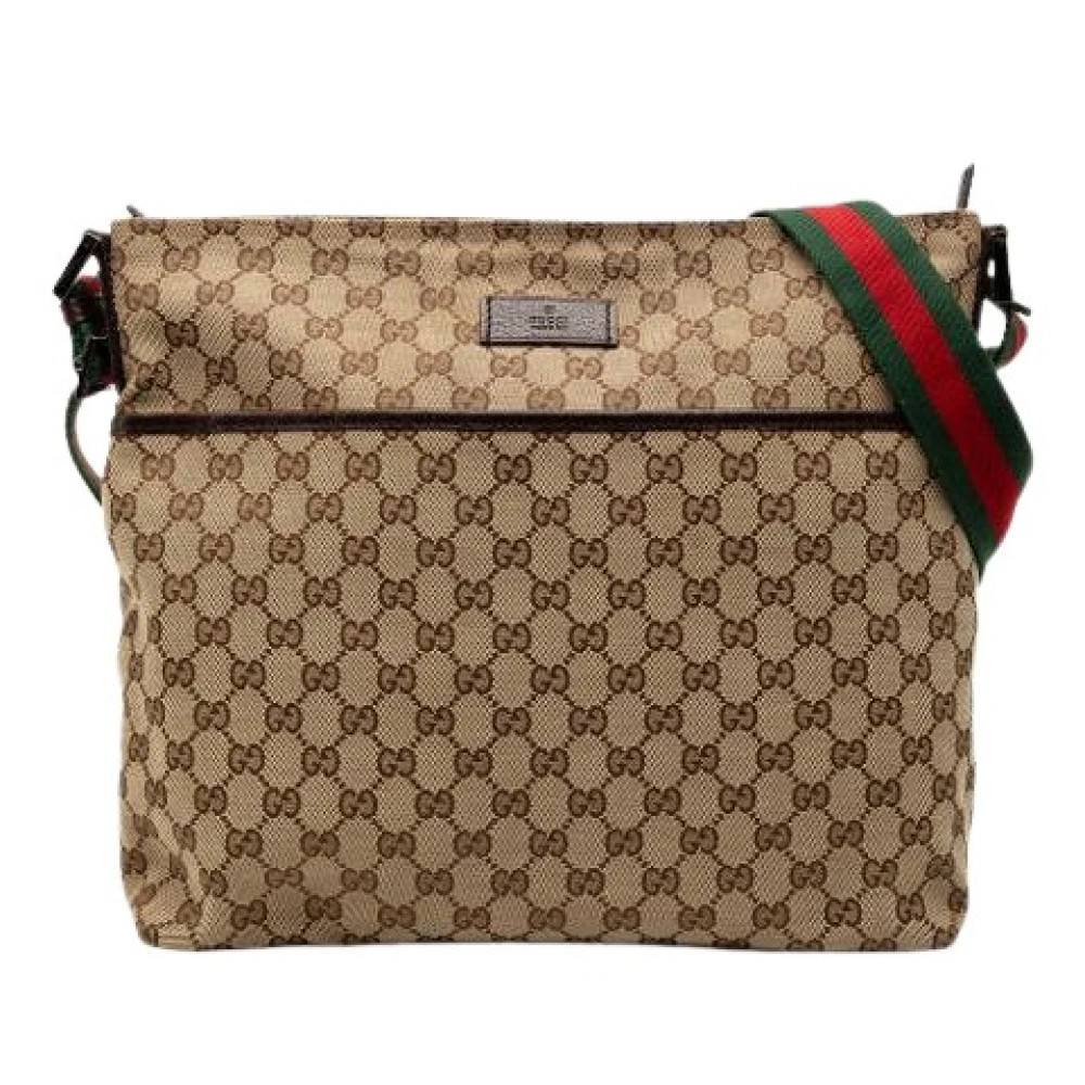 Gucci Vintage Pre-owned Canvas Crossbody Taske - Vintage - Dame - Beige - ONE SIZE -