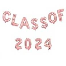 Class of 2024 Balloons, 16 Inch - Graduation 2024 Balloons,Class of 2024 Banner, Graduation Party Decorations,Graduation Banner, Class of 2024 Decorations, Graduation Decorations 2024 (Pink)