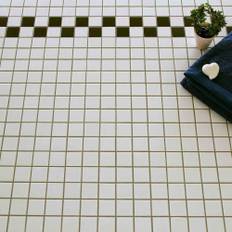 Mosaikflise hvid mat gulv/væg 48x48 mm 1 m²