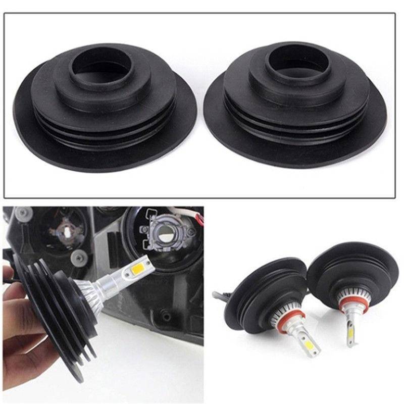2st Strålkastare Lampa Ljus Gummi Dammskydd Bil Motorcykel LED Strålkastare Glödlampa Vattentät Dammskydd För H1 H3 H4 H7 H8 H9 H11 black