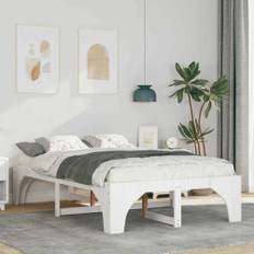 Sängram Vit 140 x 190 cm Massiv furu