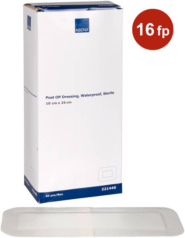 Förband Abena Post-OP Vattentätt Steril Vit 10x25cm 40st