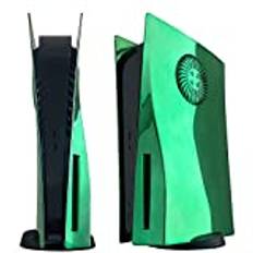 PS5 Faceplate with Cooling Vents for Disc Edition DOBEWINGDELOU PS5 Glossy Face Plate Console Cover Replacement Side Plate Shell Dustproof Accessories ABS Case Electroplating Green