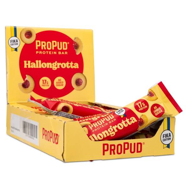 ProPud Protein Bar, Hallongrotta, 12-pack