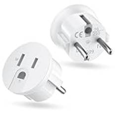 Resekontakt USA till Europa 2-delars reseadapter USA till Europa, USA-kontakt till Tyskland, USA till DE-kontakt, USA till EU-kontakt, USA till DE, EU-kontakt