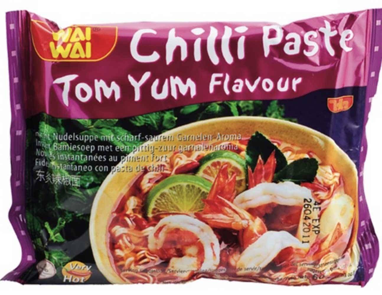 Madspildsvare: Wai Wai Chili Tom Yum Nudler 60 g