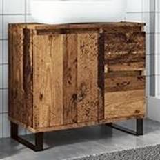Rantry Badrumsmöbler Antikt Trä 65 x 33 x 60 cm Spånskiva, Möbelskåp Skåp Golv Skåp För Badrum Förvaringsskåp Hyllor Förvaringsskåp M-857229
