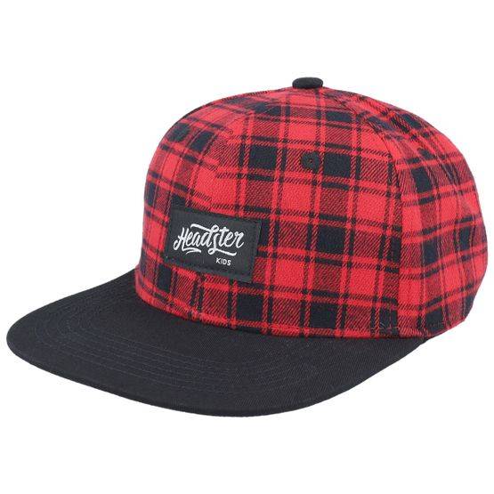 Headster - Röd snapback Keps - Kids Buffalo Print Red/Black Snapback @ Hatstore
