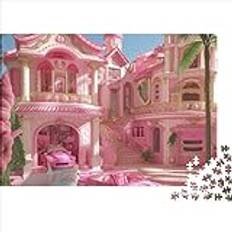 Barbie House pussel 1000 bitar för vuxna, roligt rosa sött hus 1000 st klassiska pussel roligt konstpussel present för kärlek och vän 1000 st (75 x 50 cm)