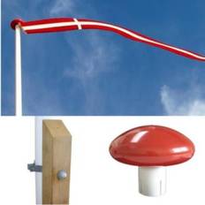Flagstang i glasfiber med olieret egetræsstøtte og beslag - 10 meter