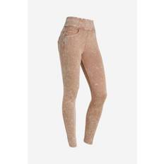 Marble-wash N.O.W.® trousers in jersey with a fold-over waist.