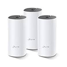 TP-Link Deco M4 Mesh System (3-pack), AC1200 Dual Band Router (räckvidd upp till 370 m², perfekt för stora hus med flera enheter) Vit