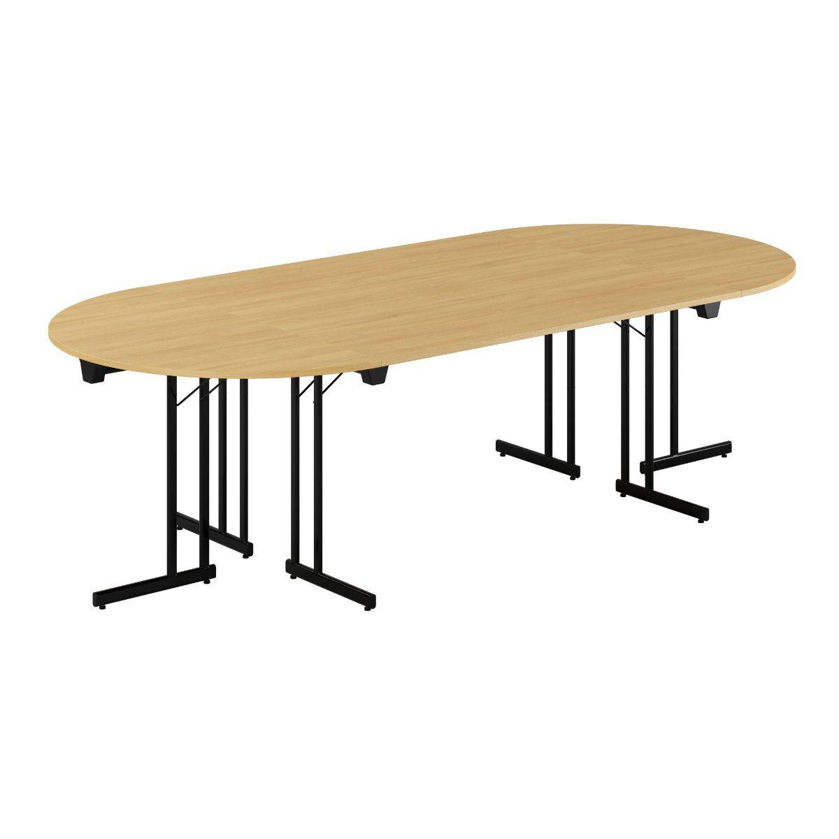 Konferencebord - 260x120cm - Sammenklappeligt bord - Eg-sort.