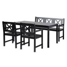 Cinas Rosenborg matgrupp Sort 3-sæde sofa, 2 lænestole og bord