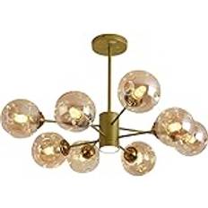 chandelier Modern Guld Glas Bubble Cluster Ljuskrona Nordisk Minimalism Sputnik Taklampa Med LED Spotlight Bärnsten Kökslampa Svart Kula Mid Century Ljuskrona För Matsal Sovrum chandelier