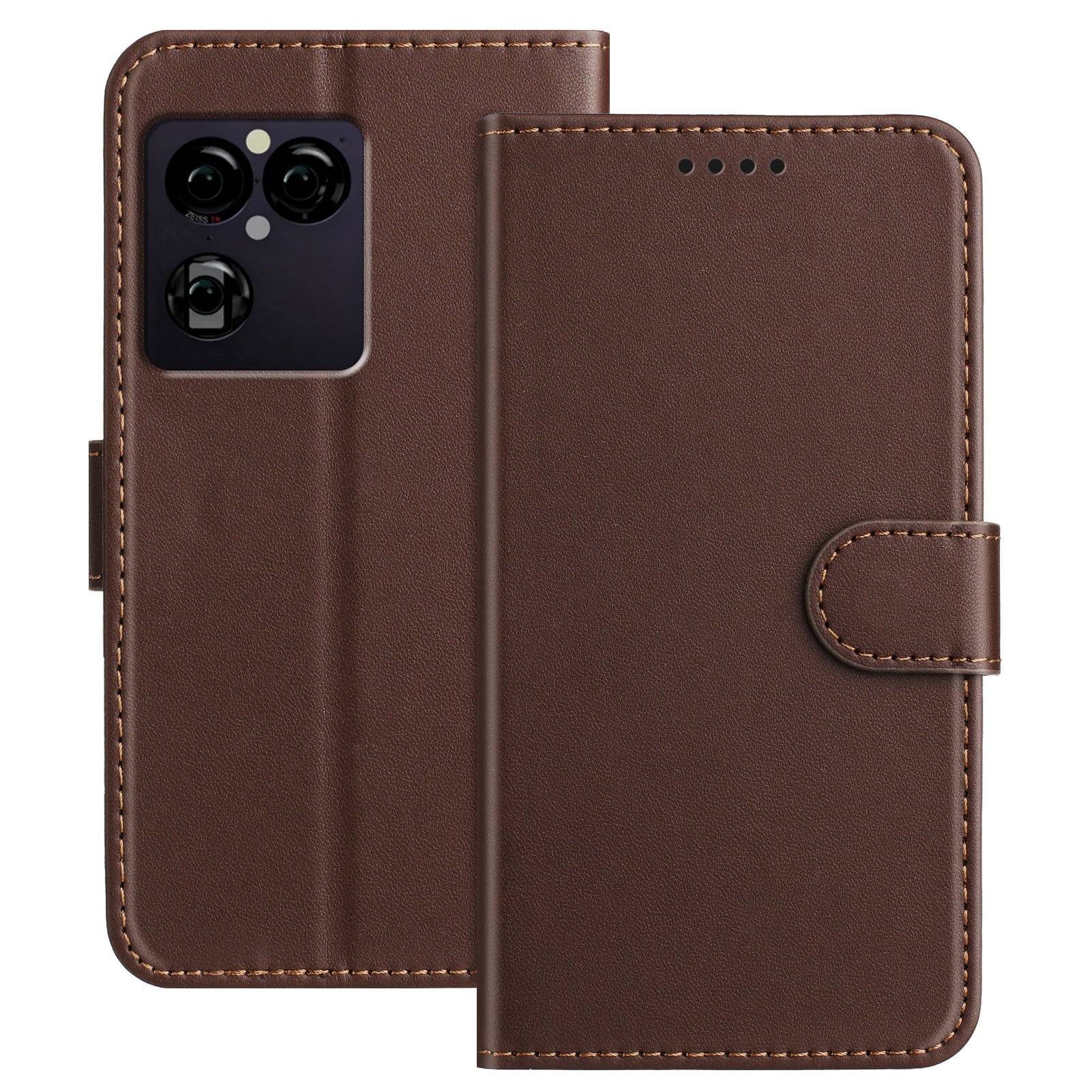 Sony Xperia 1 VIII EIDERWOOD Fodral i Konstläder med Stativfunktion och Korthållare - Brun