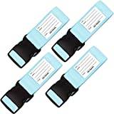 OW-Travel Personliga Bagageband för Resväskor (Blå 4-pack) Lätt Att Upptäcka Robusta Resväskremmar med Bagageetiketter. Resebälte för Resväska Bagage. Väska rem Fodral Bälten Resväska Rem