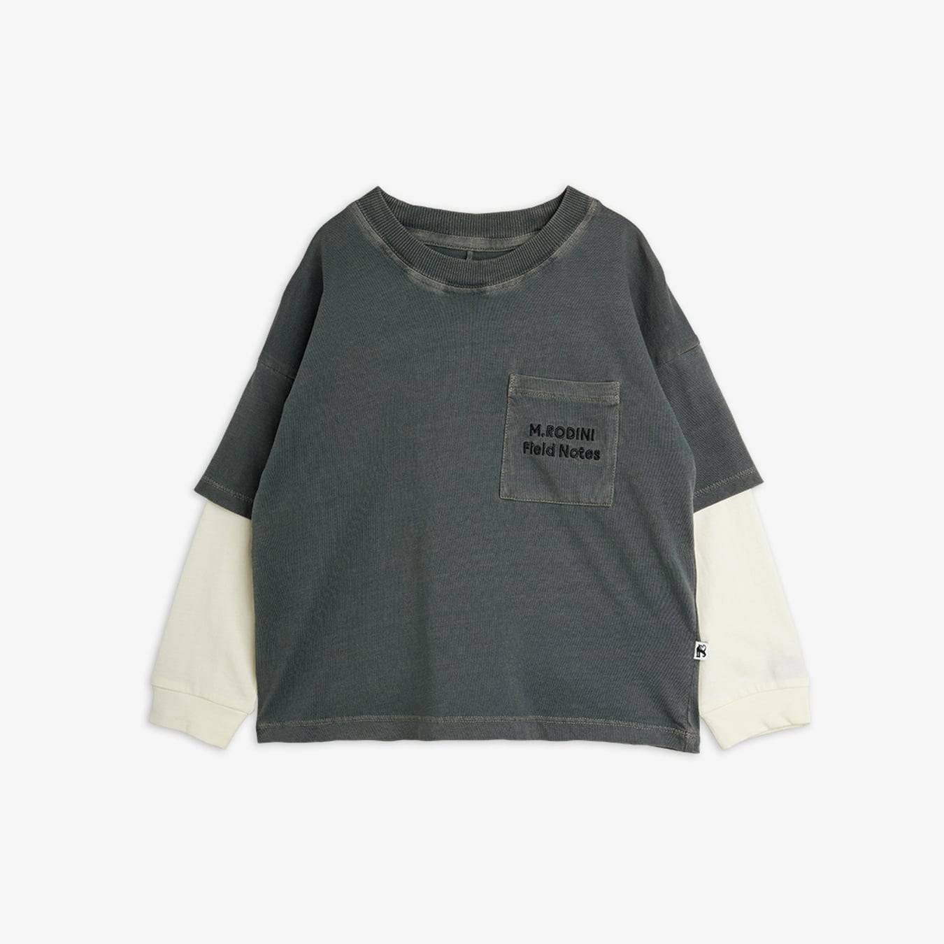 Field Notes Broderad Långärmad T-shirt - Grå (116/122)