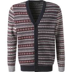 Barbour Herren Cardigan grau Wolle Norweger