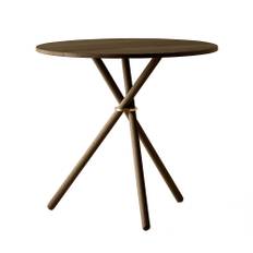 Eberhart Furniture - Aldric Café Table / Oak Dark / Brass - Matbord - Brun,Träfärgad - Metall/Trä