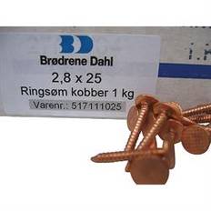 Søm Ringede 2,8 x 25mm Kobber Ca.600 stk