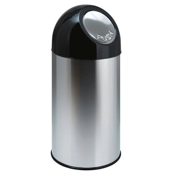 Sopkorg med push lock silver/svart 40 L