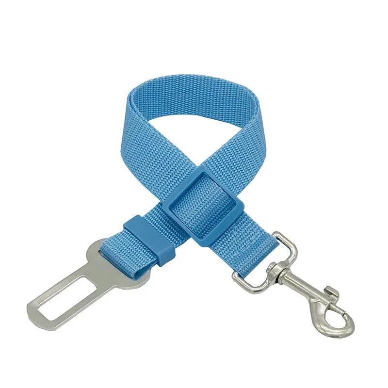 Adjustable Dog Leash & Car Seat Belt for Small, Medium & Large Dogs - Blue