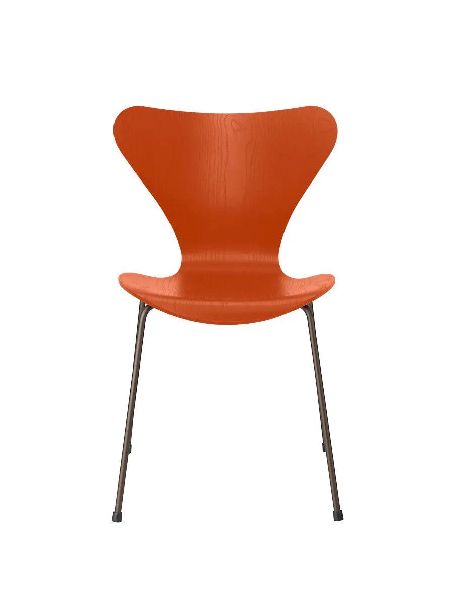 3107 Serie 7 stol i farvet ask af Arne Jacobsen Paradise Orange / Brown Bronze - Jacobsen Plus
