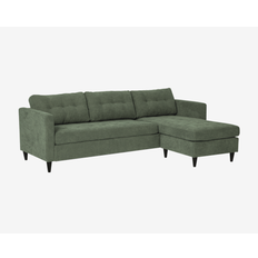 Sofa m/Chaiselong Grøn Fløjl