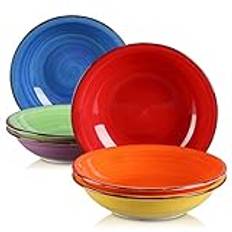 Vancasso Sopptallrik stengods, Bonita 6-delat tallrikssats, 21,3 cm djup tallrik kombiservice, 550 ml