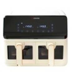 Dobbelt varmluftsfrituregryde, 8 L, 1350 + 1350 W, Beige - Zokura