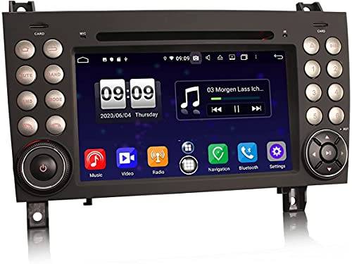 Erisin Android 11 Bilstereo för Mercedes-Benz SLK Klasse R171 SLK200 SLK280, GPS navigering+ livstidsuppdatering, CarPlay, 4 GB Ram, 64GB Rom, DAB+, USB, WLAN, Bluetooth, MirrorLink, RDS, OBDII, A2DP