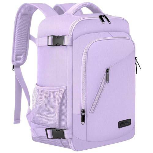 Kabinväska för under sätet, liten resväska, handbagage, ryggsäck, kabinstorlek, för flygplan, flygväska, reseryggsäck med USB-laddningsport, Ljuslila, 40 x 20 x 25cm-20L