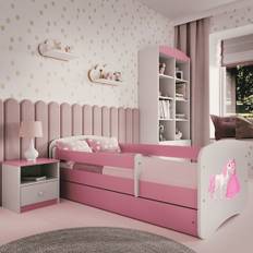 Kocot Kids Barnsäng - Babydreams Rosa - Princess And Horse Med Madrass 140x70 Cm