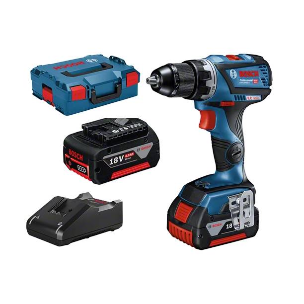 Skruvdragare Bosch GSR 18V-60 C 2x5Ah i L-Boxx med 2 batterier & laddare