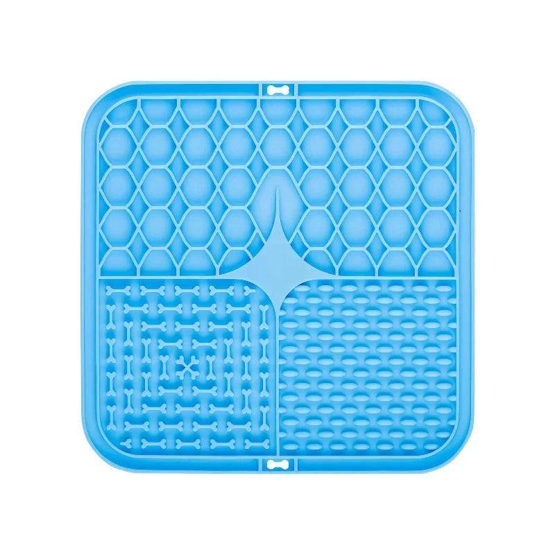 Silicone Lick Mat with Suction Cup for Dogs – Bath Distraction & Slow Feeding - Blue