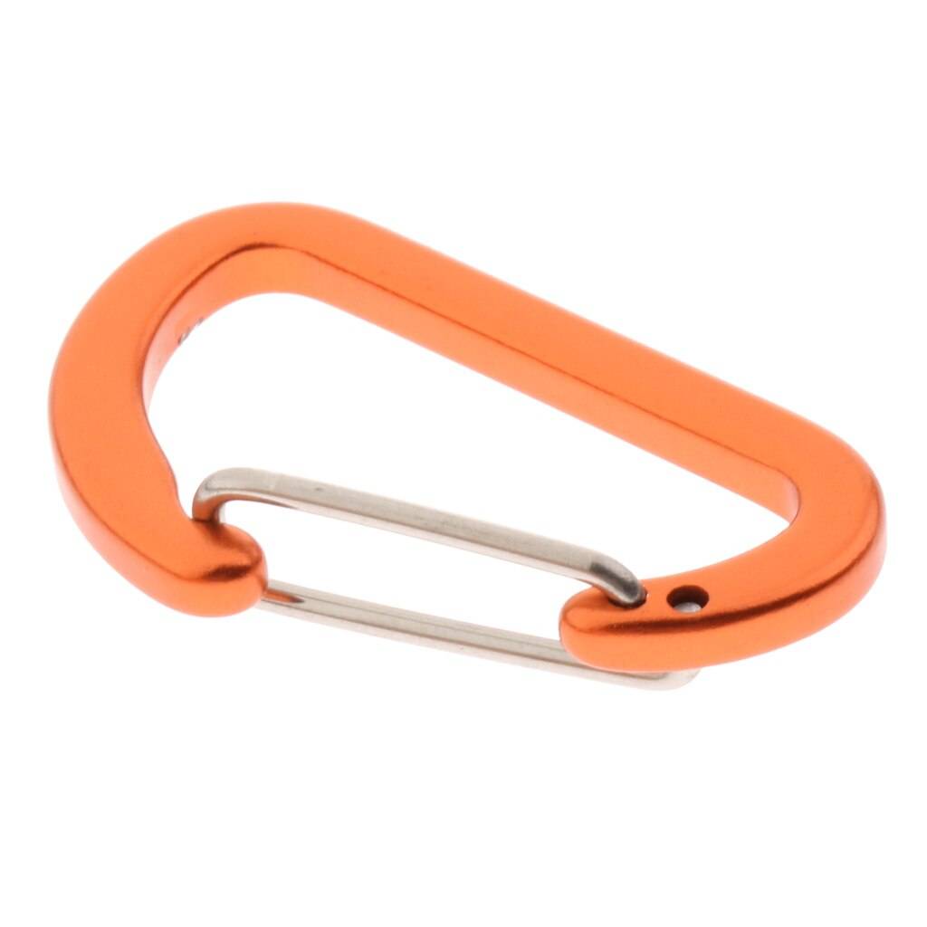Mini Aluminium D Karbinhake 4mm - Sandblästrad apelsin
