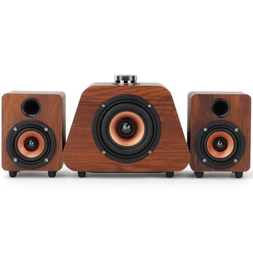 Senmeki PC-högtalare, 2.1 st lådor, USB-driven högtalare med Bluetooth, mini-PC-högtalare, med subwoofer, stöder RCA och 3,5 mm utgång, högtalare för PC, stationär dator, bärbar dator (k02