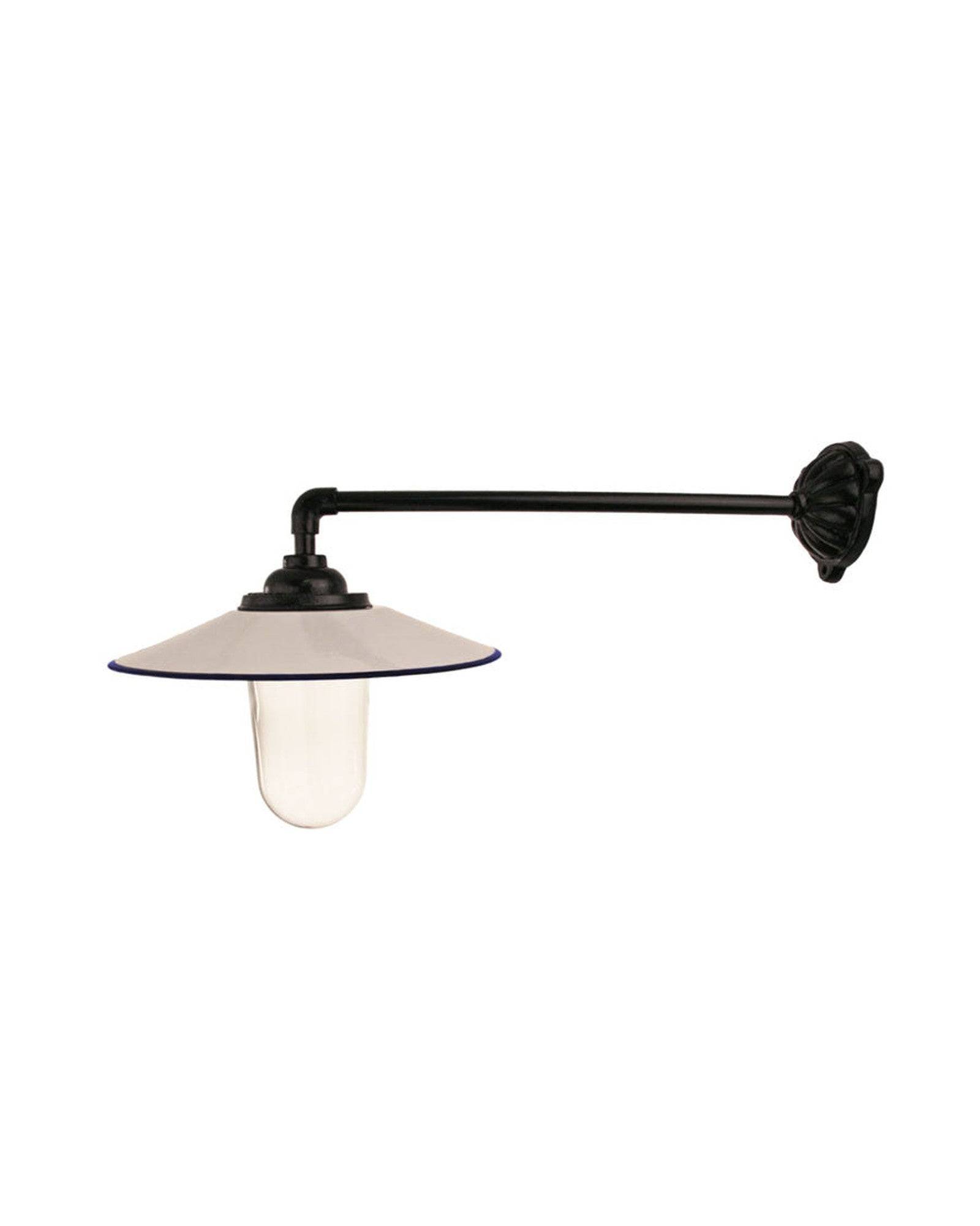 Udendørslampe - Staldlampe 90° lige tilslutning, hvid skærm