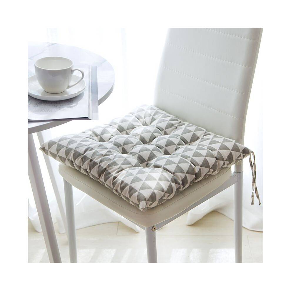(GrayTriangle,50x50cm/19.7x19.7in)404550cm Cotton Linen Cushion Tie Garden Dining Chair Seat Pads Sofa Outdoor