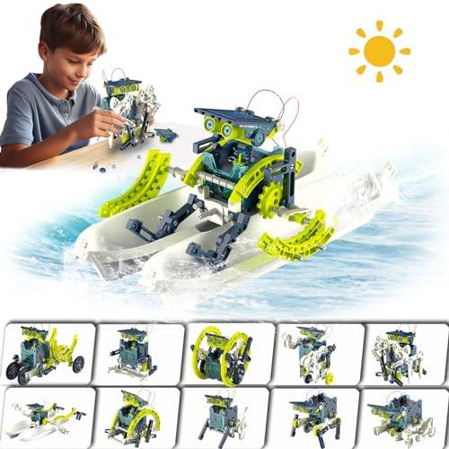 12-i-1 solrobot presenter för 8 9 10 11 12 13 14 år pojkar byggleksaker leksaker 8–12 år pojke experiment födelsedag jul cool idé gåva pojke 8 9 10 11 12 år