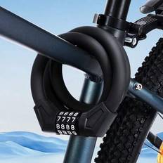 4-siffrigt kombinationslås, svart PVC-kabellås, för MTB/landsvägscyklar, lätt och bärbart cykellås, elscooter/motorcykel/grindsäkerhet (60 cm,40 cm,90 cm)
