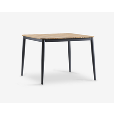 Havebord teak/aluminium 100x100 cm