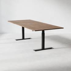 Hæve sænke konferencebord Modul, Størrelse 180 cm, Farve Valnød, Ben Sort
