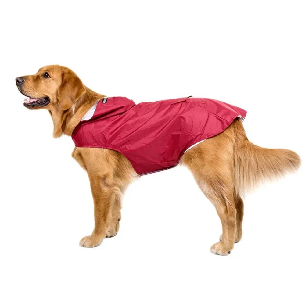 Waterproof Reflective Dog Raincoat with Hood – Sizes S to 6XL - Red / XXXL (XXXL)