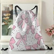 1pc Bow Knot Drawstring Bag, Sports Gym Drawstring Backpack, Suitable For Sports, Fitness, Travel, Swimming, Beach, Gym Training, Unisex - Multicolor - SKD1020 Bow-style 3,SKD1020 Bow-style 2,SKD1020 Bow-style 1