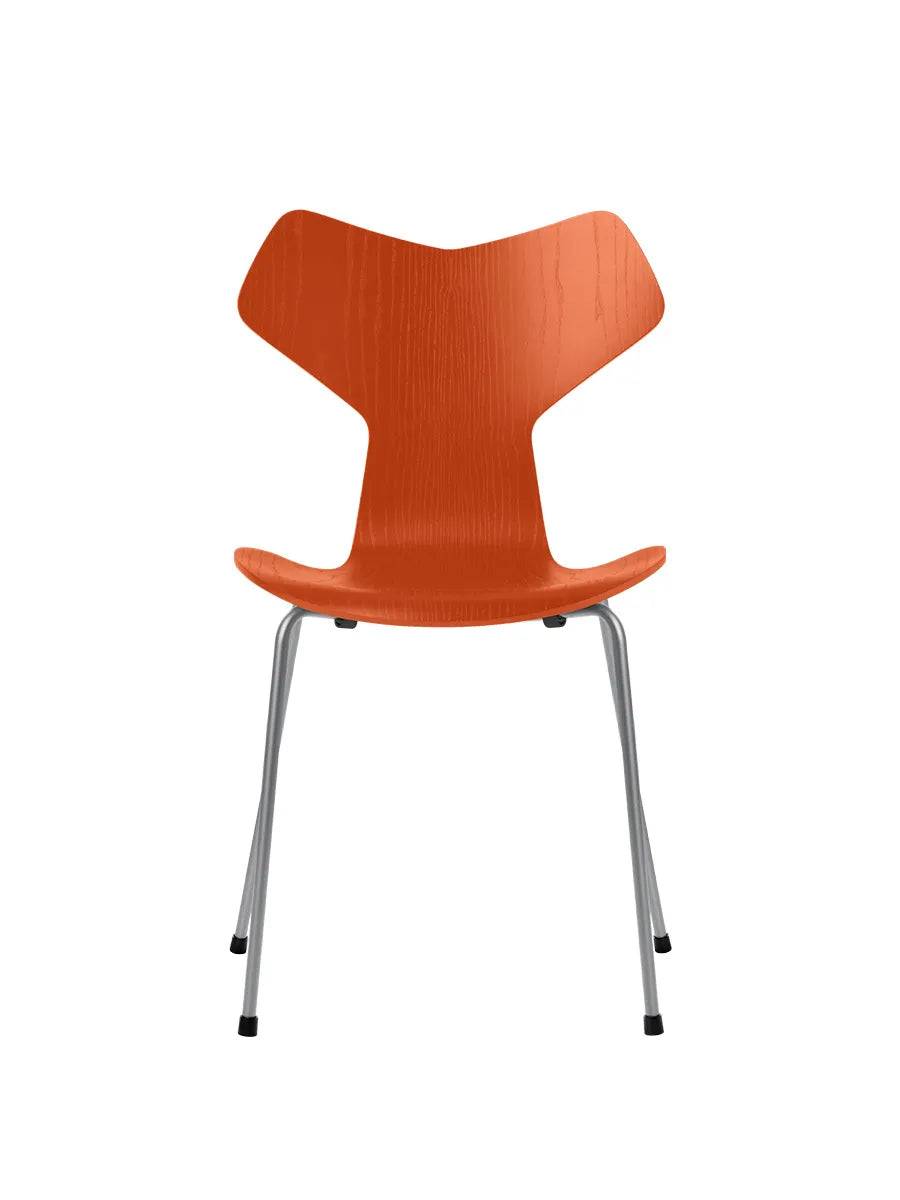 3130 Grand Prix stol i farvet ask af Arne Jacobsen Paradise Orange / Silver Grey - Jacobsen Plus
