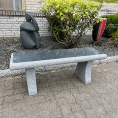 Granit Bænk Med Poleret Sæde 120cm.
