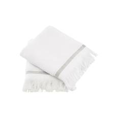 Meraki Towels White & Grey Stripes 40x60 cm