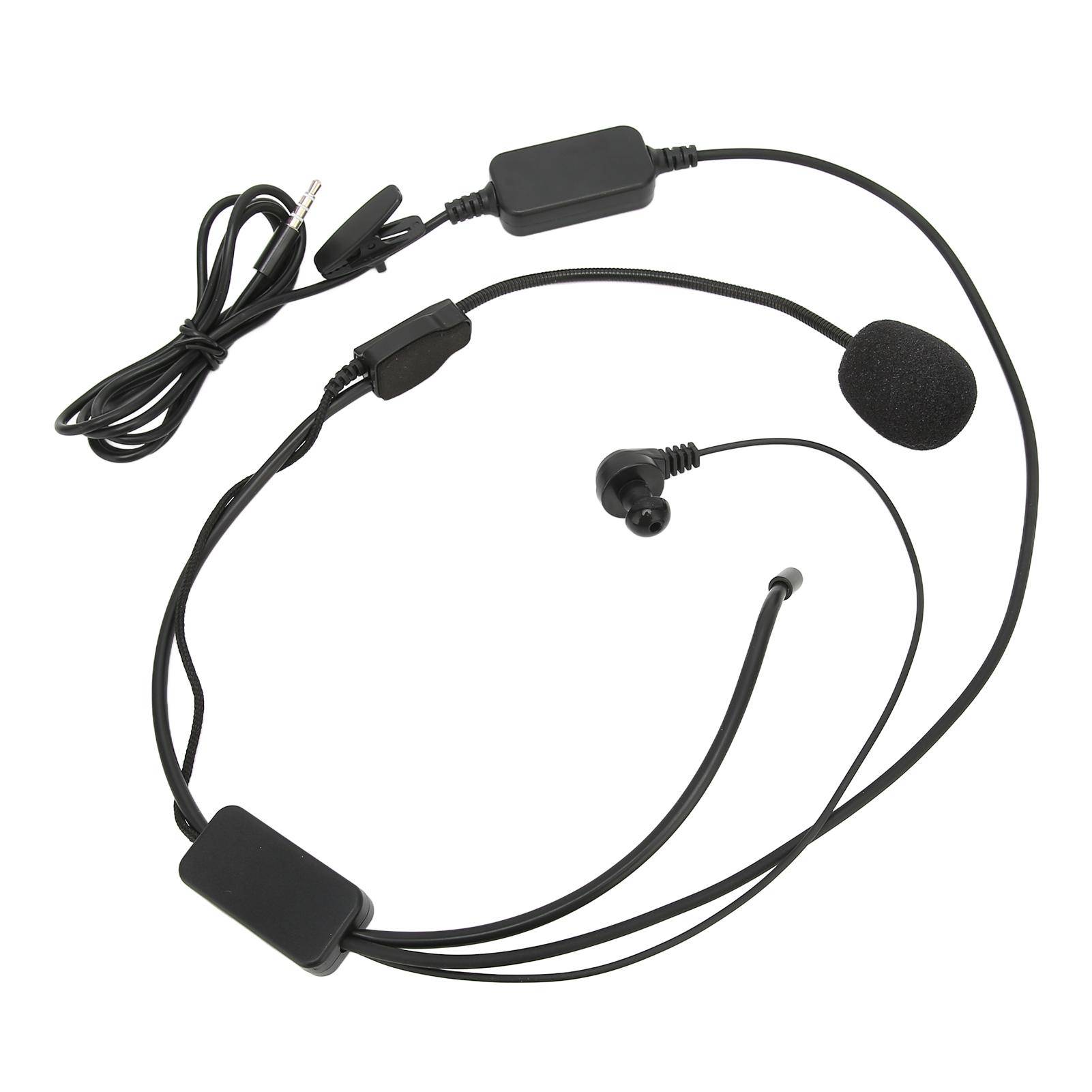 Motorcykelhjälm BT 3,5 mm Headset Brusreducering Bärbar Öronmussla Med Mikrofonbrytare För
